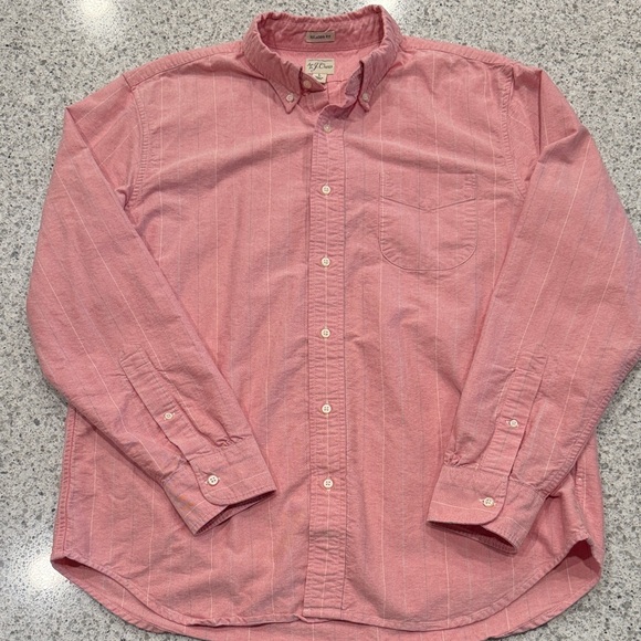 J. Crew Other - J. Crew Men's Pink Button-Down Stripe Shirt Relaxed Fit Size Large